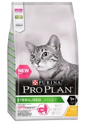 Pro Plan Sterilised Adult сухой корм для стерилизованных и кастрированных кошек с чувствительным пищеварением с курицей 10 кг. 